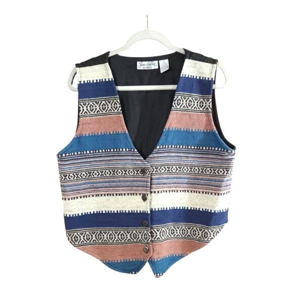 Vintage Jane Ashley Woman Embroidered Tapestry Vest Southwestern Boho Women's 1X - Picture 1 of 6